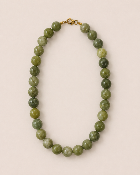 Collins Beaded Necklace – Olive