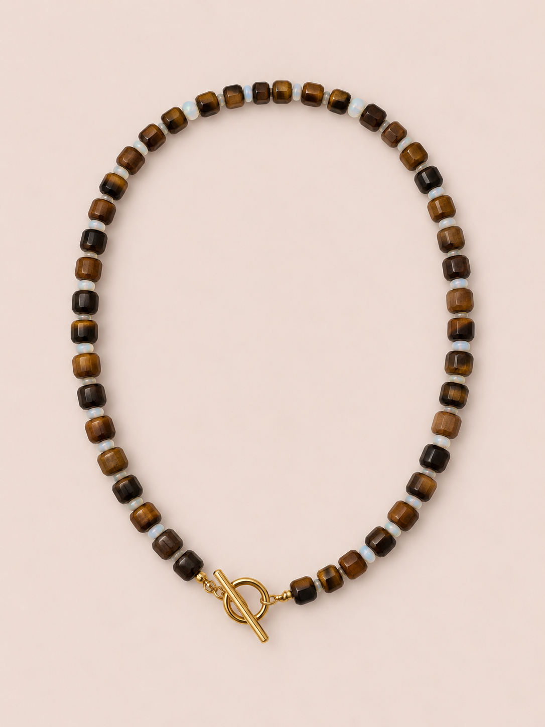 The Miller Beaded Toggle Necklace - Brown Combo