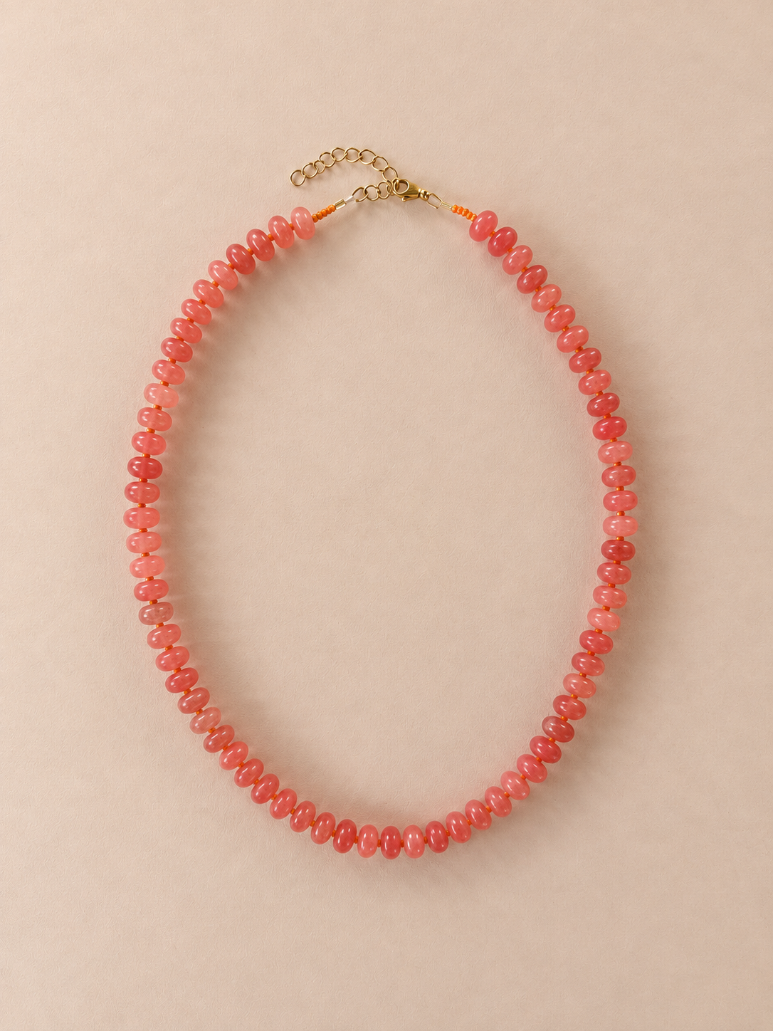 Channing Beaded Necklace - Coral