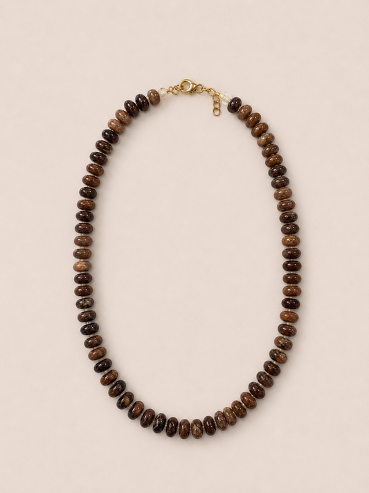 Channing Beaded Necklace - Brown
