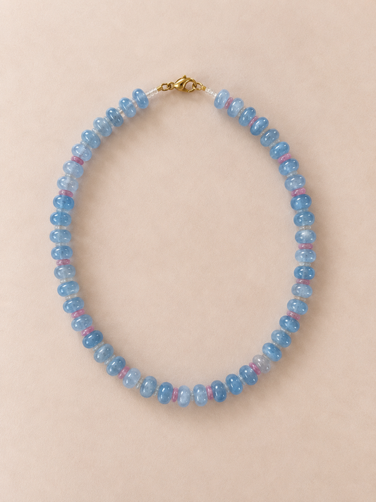 Cotton Candy (Blue) Beaded Necklace