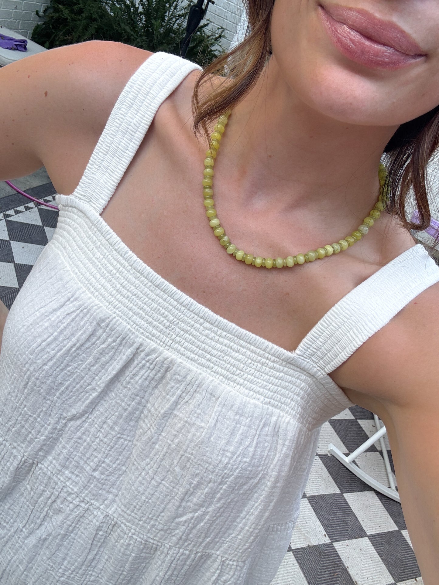 Matcha Morning Beaded Necklace
