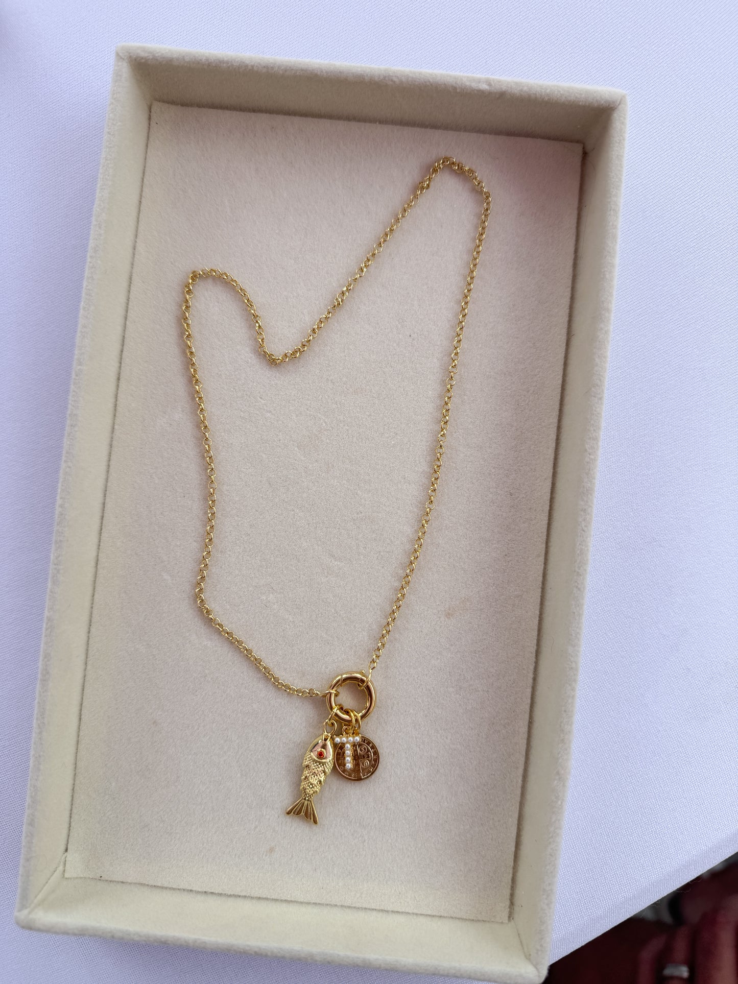 Pearl Initial Charm