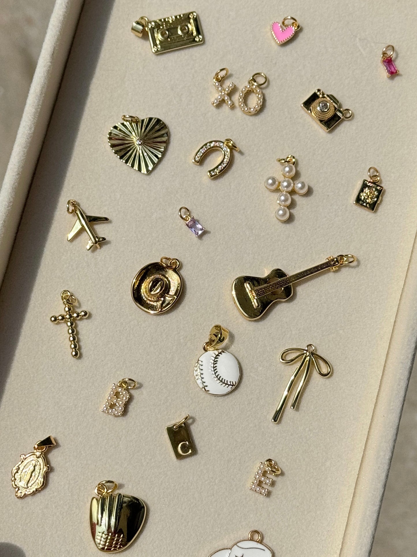 Etched Gold Heart Charm