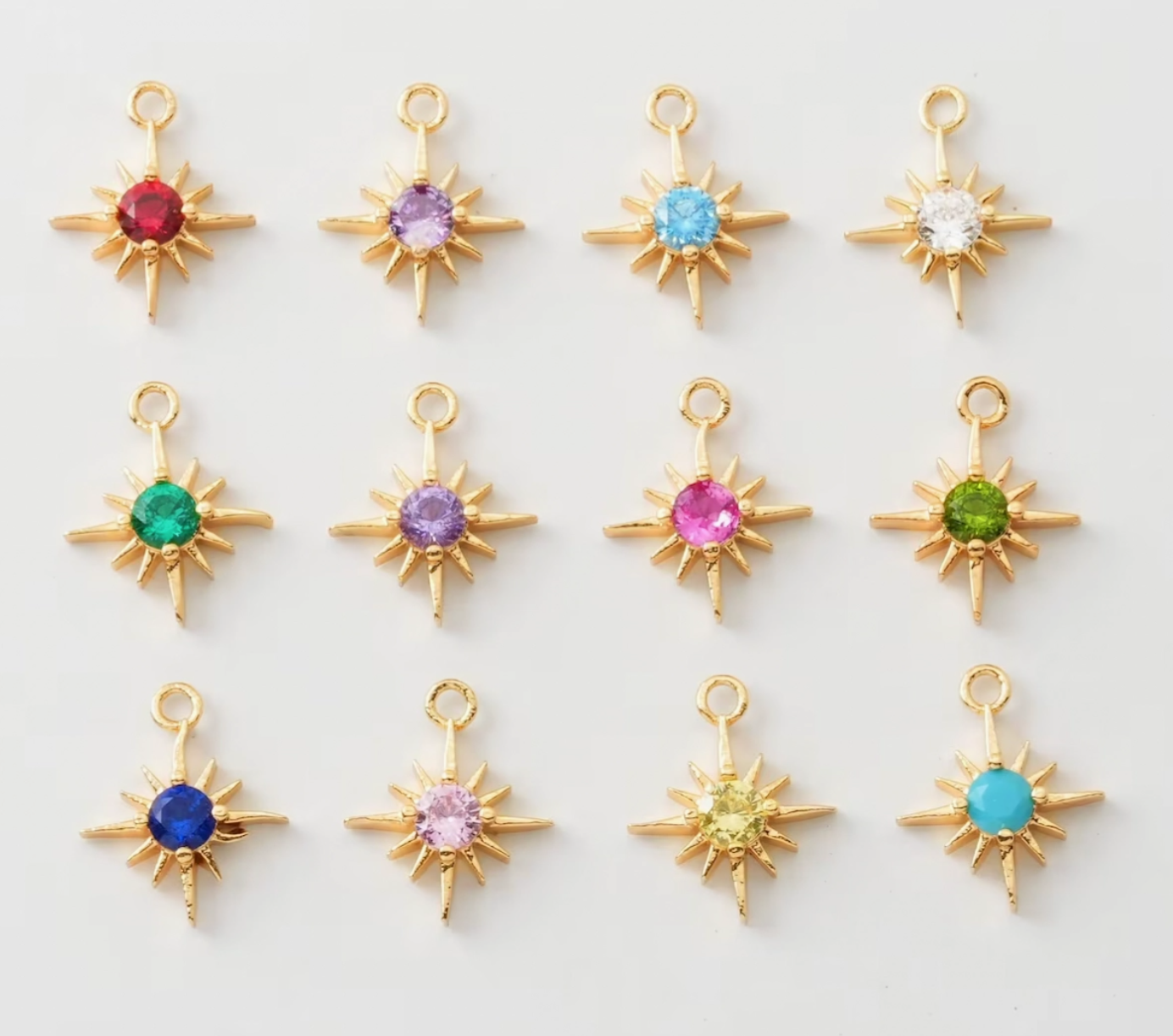 Birthstone Starburst Charm