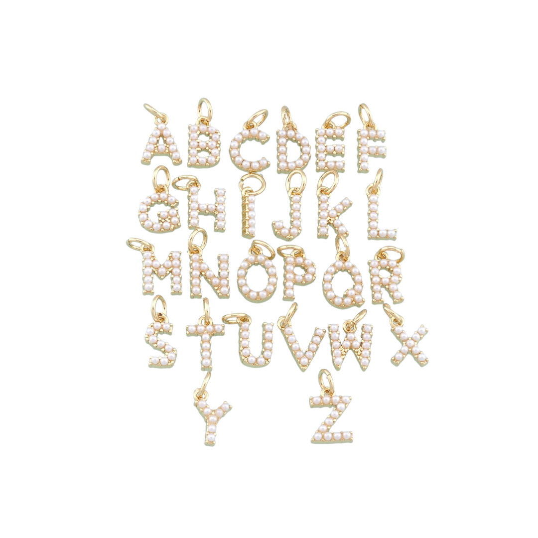 Pearl Initial Charm