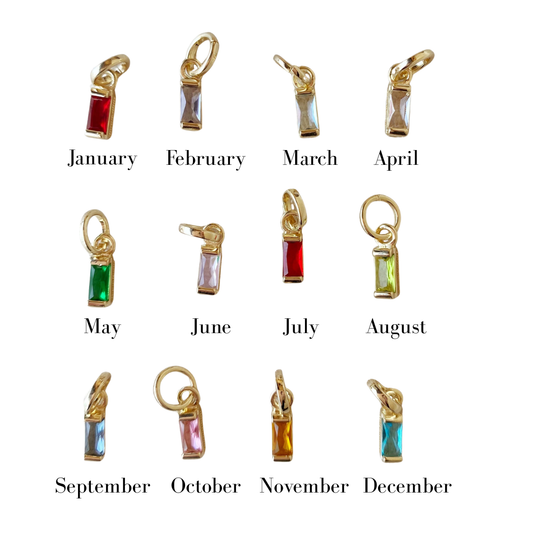 Birthstone Baguette Charm