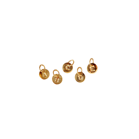 Tiny Round Initial Charm