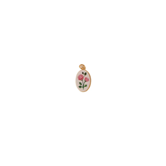 Handpainted Rose Tile Charm